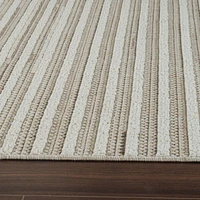 Rug Branch Hogar Striped Indoor Outdoor Area Rug, Brown Cream, Modern - Living Room, Bedroom, Dining Room, and Kitchen<br>