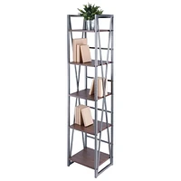 Isa 5-Tier Shelf Graphite and Walnut