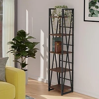 Isa 5-Tier Shelf Graphite and Walnut