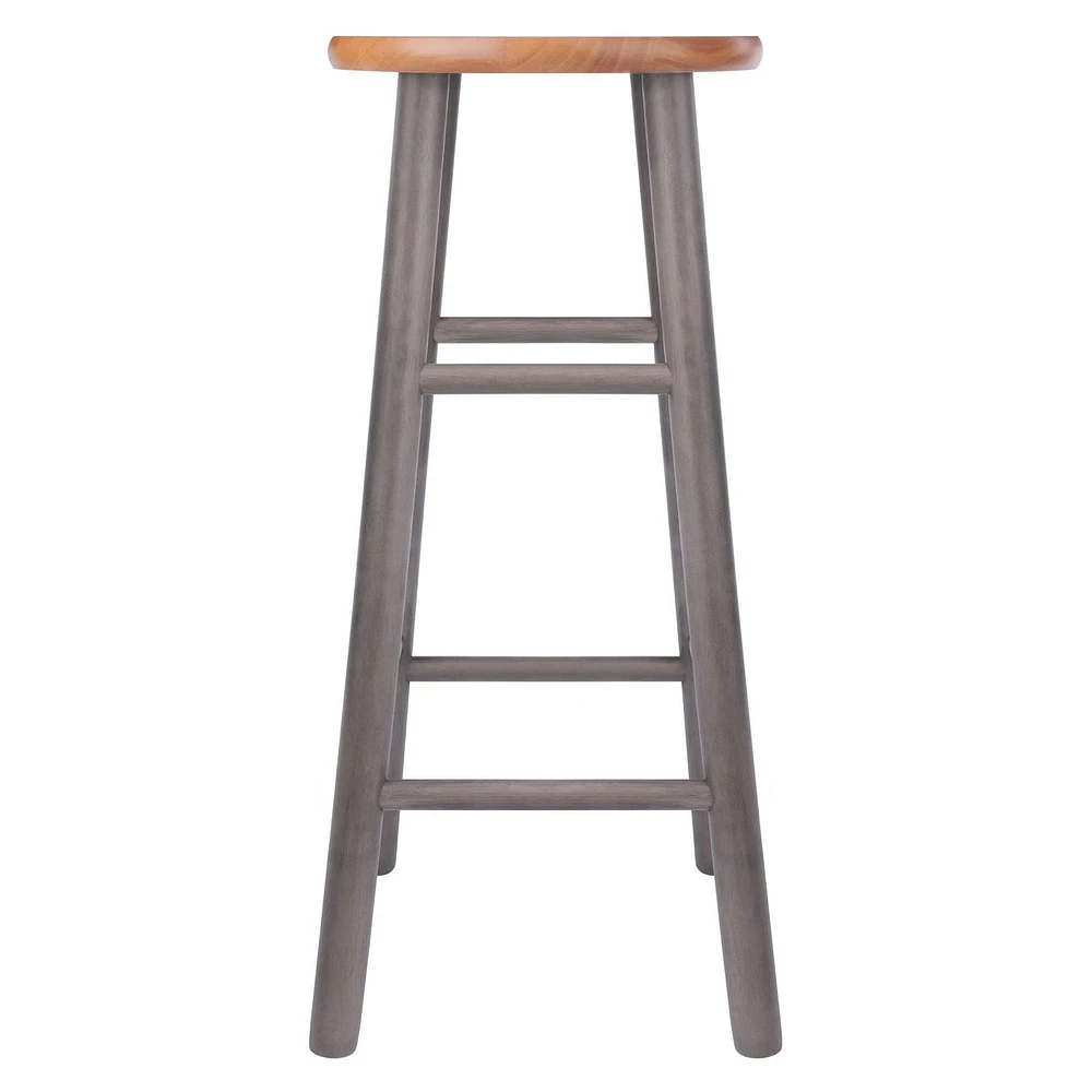 Huxton 2-Pc Bar Stool Set Gray and Teak