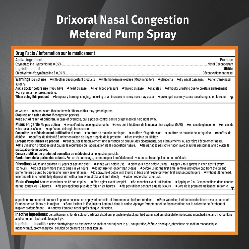 Drixoral Nasal Congestion Spray, 25 mL