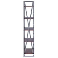 Isa 5-Tier Shelf Graphite and Walnut