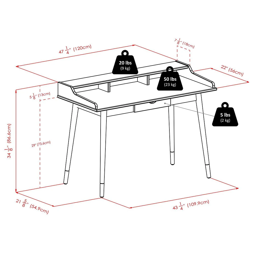 Sonja Writing Desk Walnut