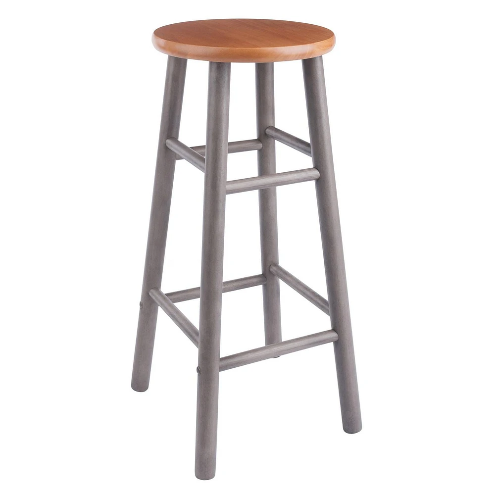 Huxton 2-Pc Bar Stool Set Gray and Teak