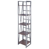 Isa 5-Tier Shelf Graphite and Walnut