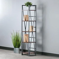 Isa 5-Tier Shelf Graphite and Walnut