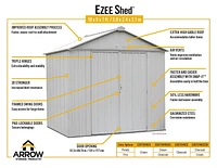 EZEE Shed Steel Storage 8 x 7 ft. Galvanized High Gable Cream with Charcoal Trim