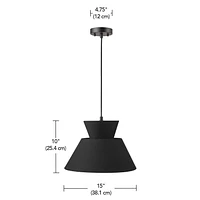 Novogratz x Globe Madison 2-Light Chandelier, Black Fabric Shade