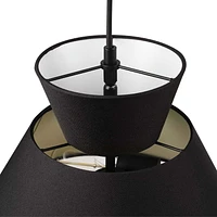 Novogratz x Globe Madison 2-Light Chandelier, Black Fabric Shade