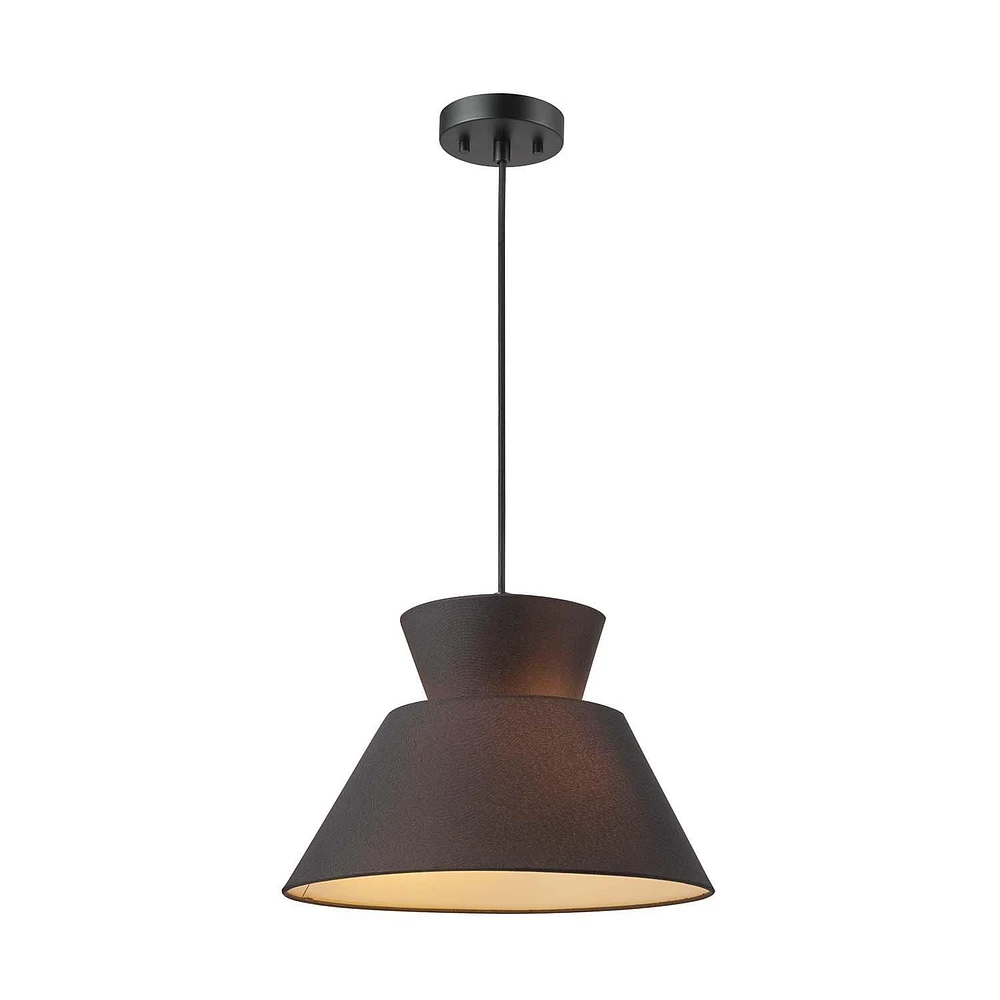 Novogratz x Globe Madison 2-Light Chandelier, Black Fabric Shade