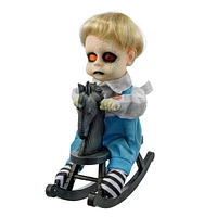 Halloween Deco Way to Celebrate 14" Animated Hauted Doll On Rocking Horse