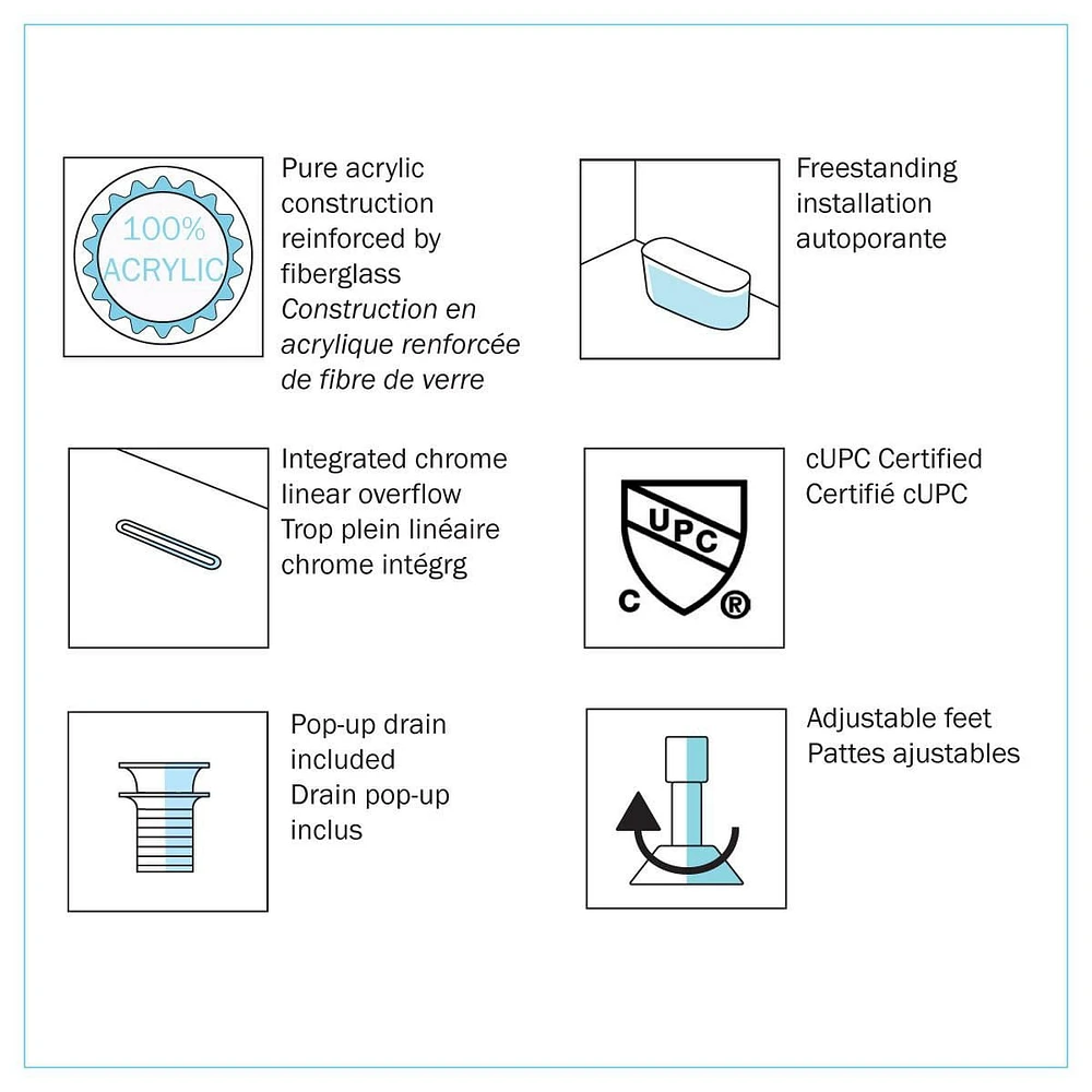 A&E Bath and Shower POPPY RIGHT Bathtub