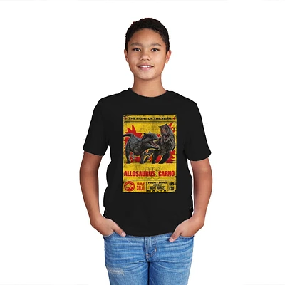T-shirt à manches courtes Jurassic World Fight pour garçon Tailles: TP-TG