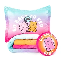 Justice Candy Bears 3-Piece Twin/Full Reversible Comforter Set with Decorative Pillow