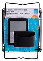 LockerMate Locker Accessories 3-Piece Kit, Black