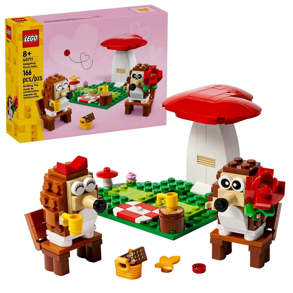 LEGO Hedgehog Picnic Date Building Toy - Animal Figures & Playset for Kids, Boys and Girls, Ages 8+ - Gift Idea for Birthdays - with 2 Hedgehog Toys and Accessories - 40711