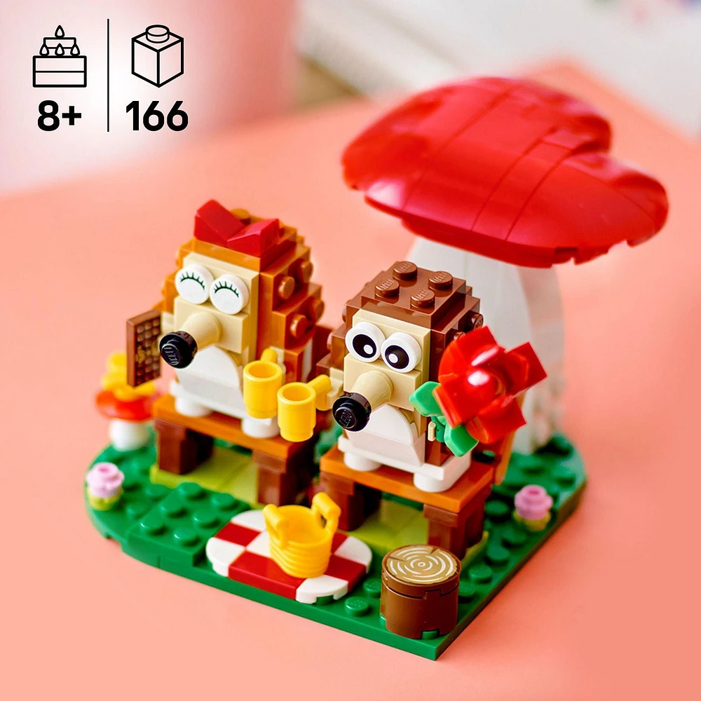 LEGO Hedgehog Picnic Date Building Toy - Animal Figures & Playset for Kids, Boys and Girls, Ages 8+ - Gift Idea for Birthdays - with 2 Hedgehog Toys and Accessories - 40711