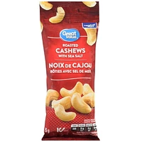 Noix de cajou rôties avec sel de mer Great Value 75g