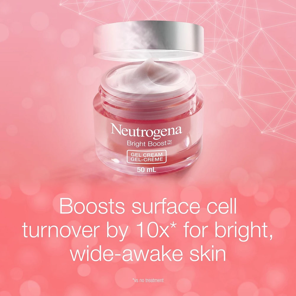 Neutrogena Bright Boost Gel Cream, Brightening Face Moisturizer with AHA, PHA, Mandelic Acid & Neoglucosamine for Brighter Skin & Anti Aging