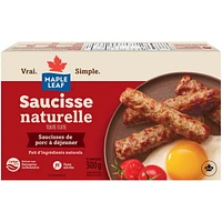 Saucisses de porc à déjeuner naturelles entièrement cuites Maple Leaf 300 g