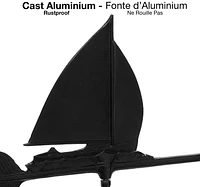 Klassen Bronze Sailboat Cast Aluminum Weathervane, Black