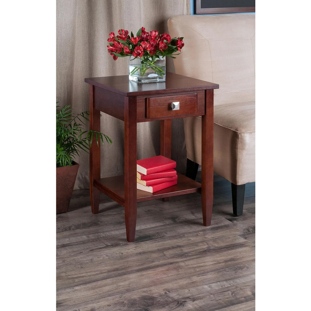 Winsome Richmond End Table Tapered Leg in Walnut finish - 94118