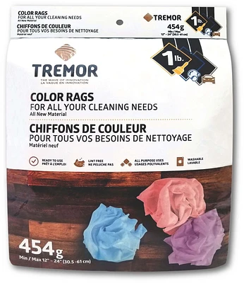 Tremor Color Knit Rags / All New Material ; 1 Lb Folded in Bag