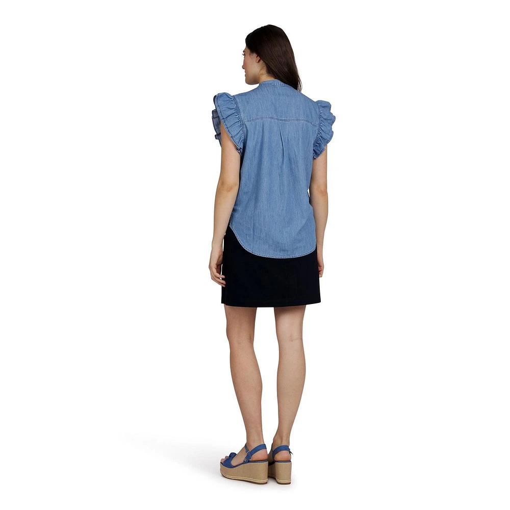 CHAPS  RUFFLE SHIRT