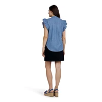 CHAPS  RUFFLE SHIRT