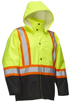 Veste de pluie sécurité Forcefield Hi Vis avec capuche à fermeture éclair<br>*Exclusivité en ligne