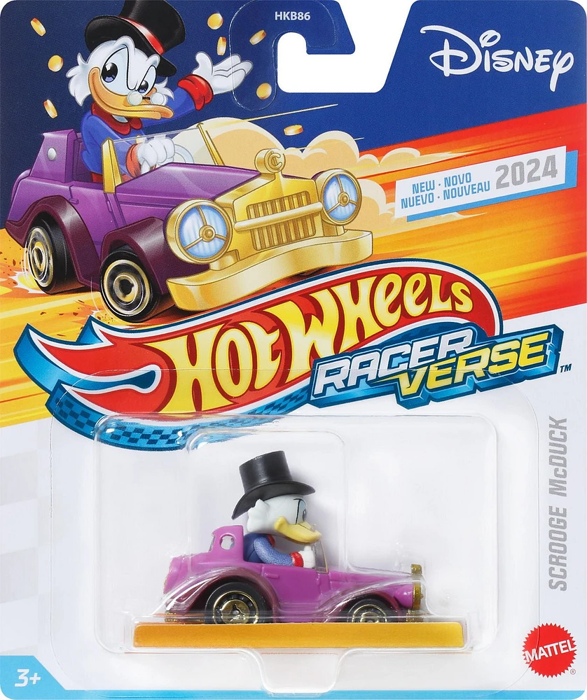 Hot Wheels RacerVerse Die-Cast Vehicle with Pop Culture Character Driver (Styles May Vary)