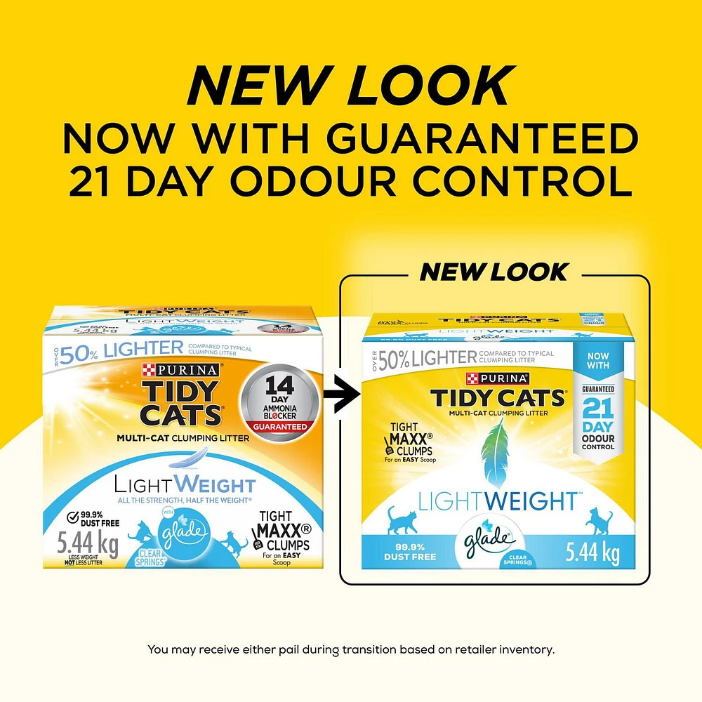 Tidy Cats Poids Plume avec Glade Source Pure Multichat, Litière Agglomérante pour Chats 5,44 kg 5,44 kg