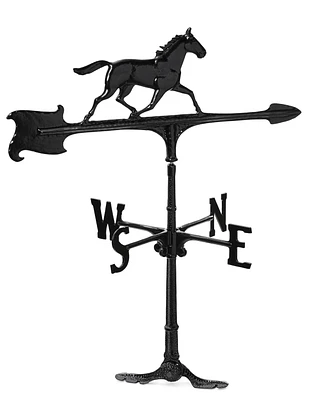 Klassen Bronze Large Horse Cast Aluminum Weathervane, Black