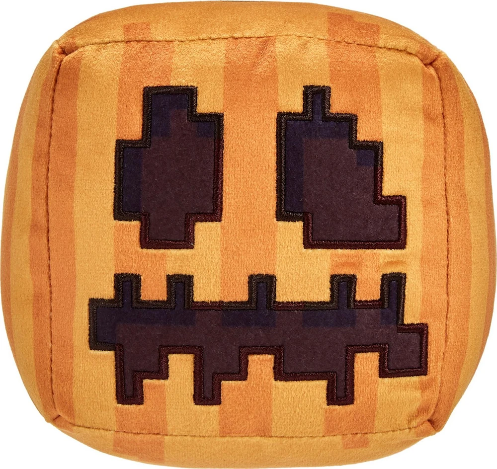 Minecraft Carved Pumpkin Plush Character, 8-inch Collectible Soft Doll Inspired by the Video Game