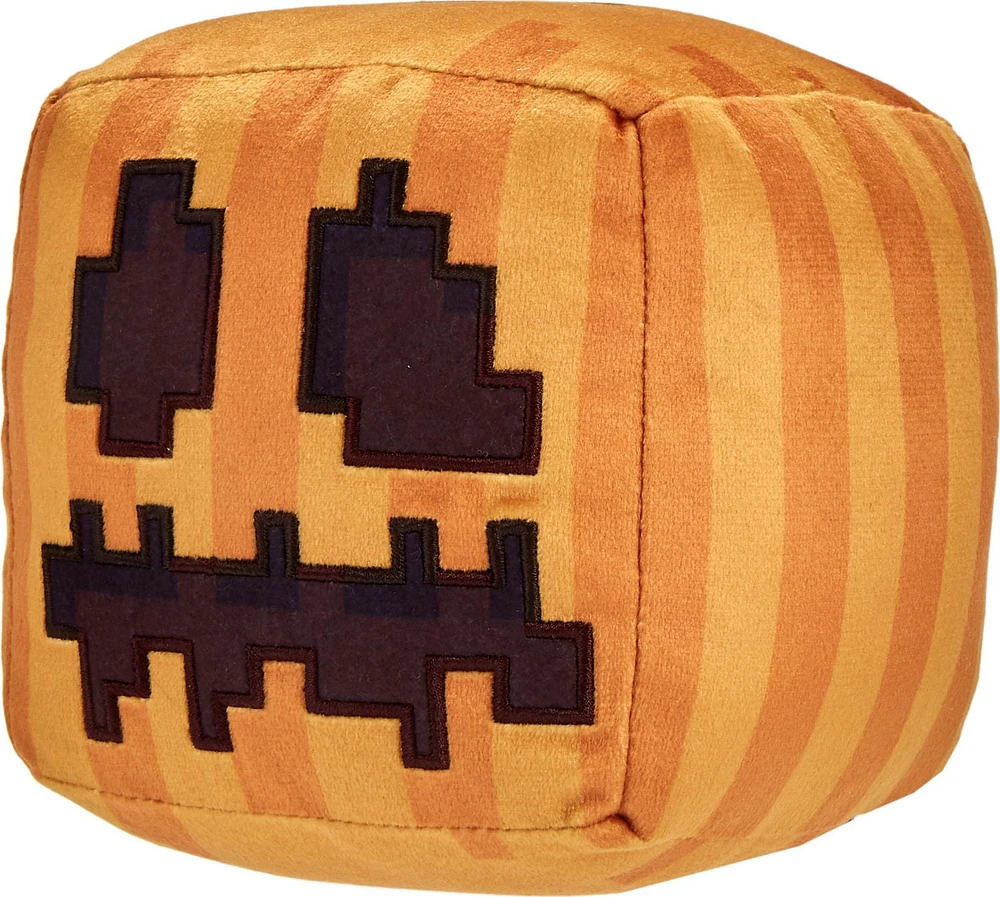 Minecraft Carved Pumpkin Plush Character, 8-inch Collectible Soft Doll Inspired by the Video Game