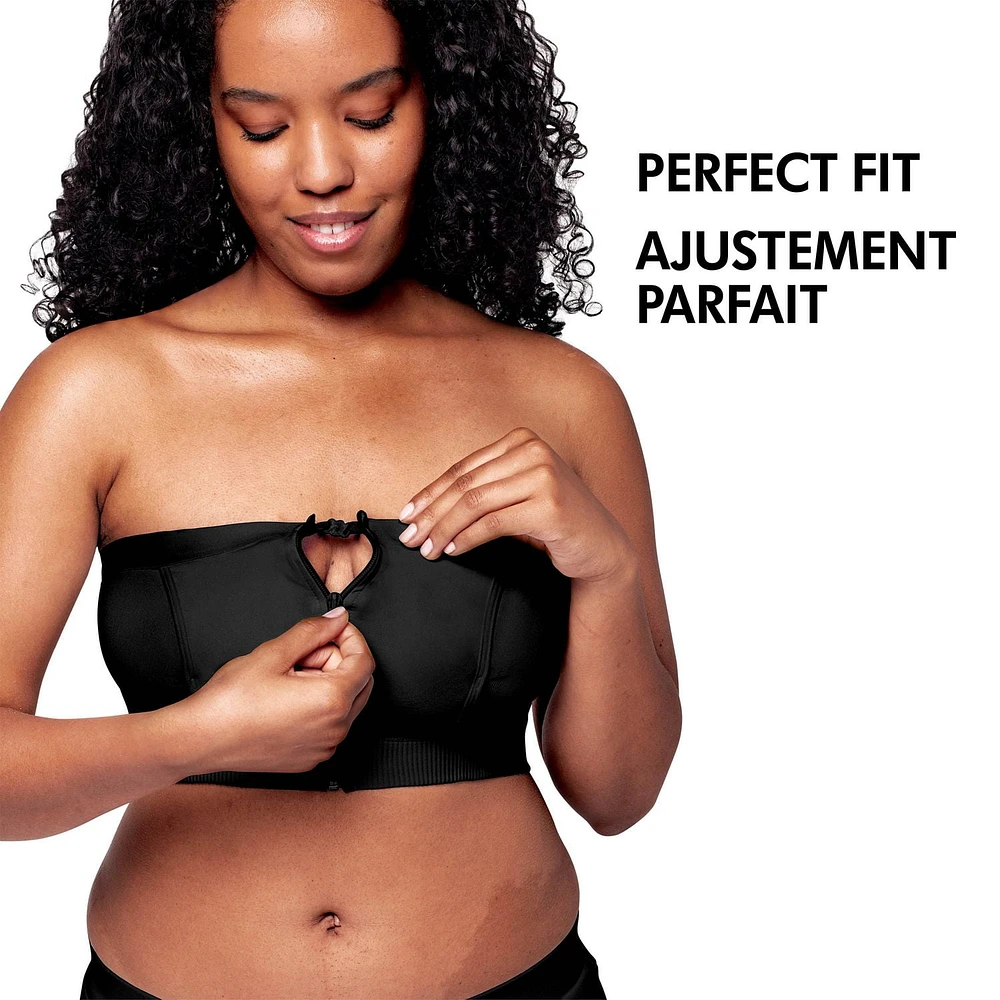 Medela Hands Free Pumping Bustier | Easy Expressing Pumping Bra with Adaptive Stretch for Perfect Fit | Black Large, Pumping Bustier
