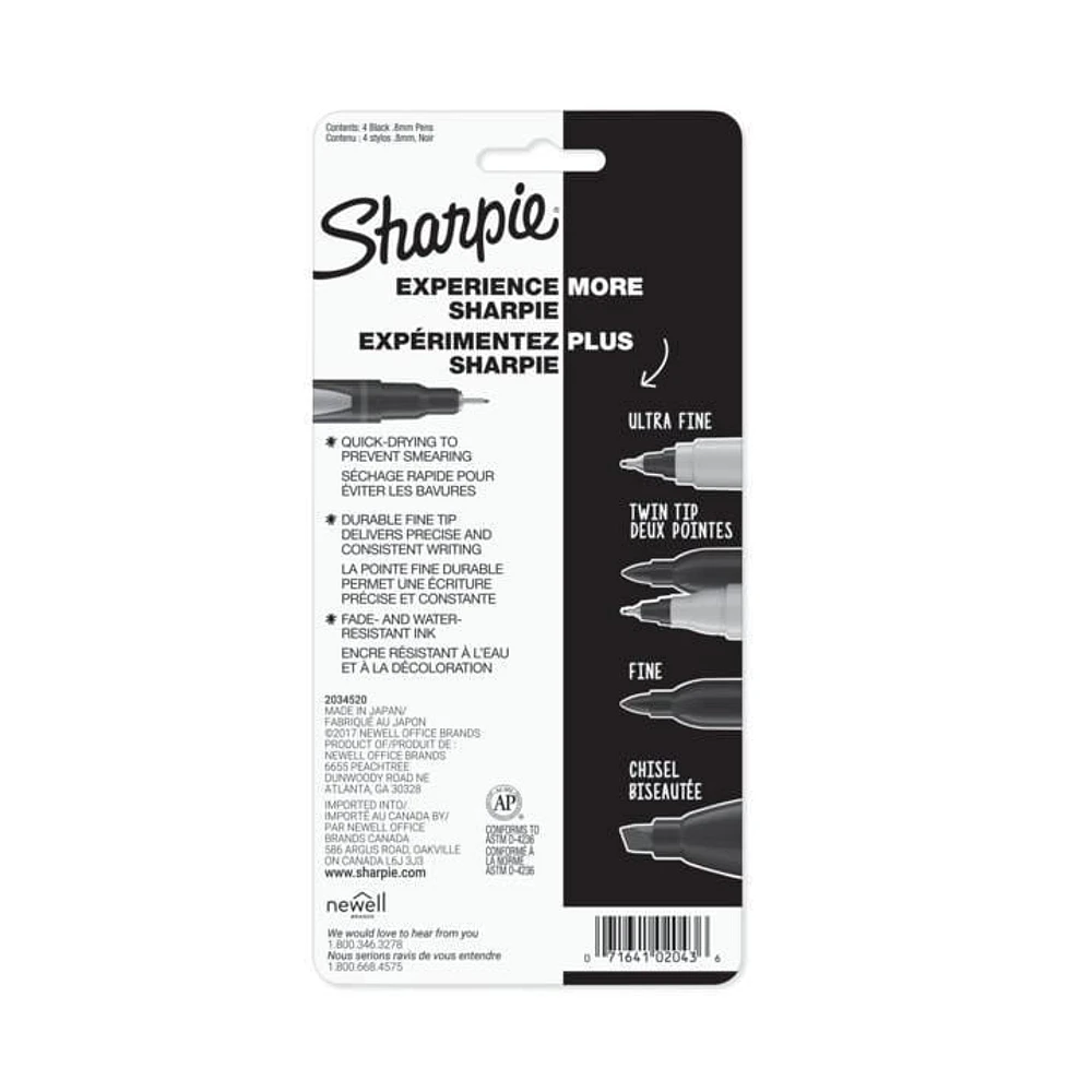 Sharpie Pen, Black, 4-Pack, The first Sharpie pen!