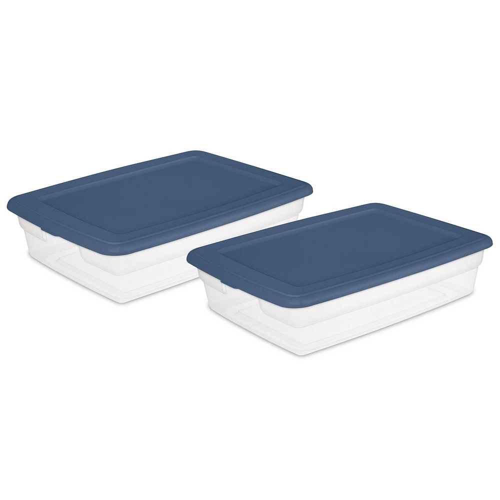 Sterilite Set of (2) 28 Qt./26 L Storage Box Blue