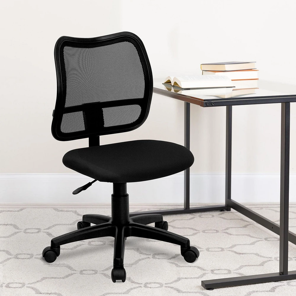 Mid-Back Black Mesh Swivel Task Office Chair