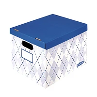 Bankers Box® Stor/File™ Decorative Storage Box, Argyle, 3pk