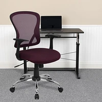 Mid-Back Mesh Swivel Task Chair with Chrome Base and Arms