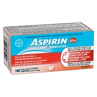 ASPIRIN 81mg Quick Chews, Orange Flavour, 100 Tablets