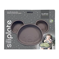 Assiette en silicone - gris foncé