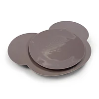 Assiette en silicone - gris foncé