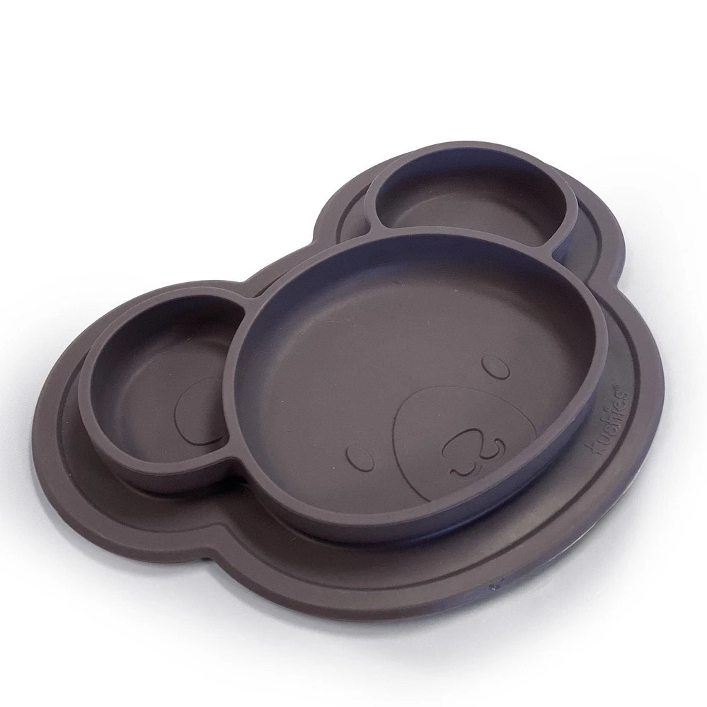 Assiette en silicone - gris foncé