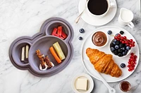 Assiette en silicone - gris foncé