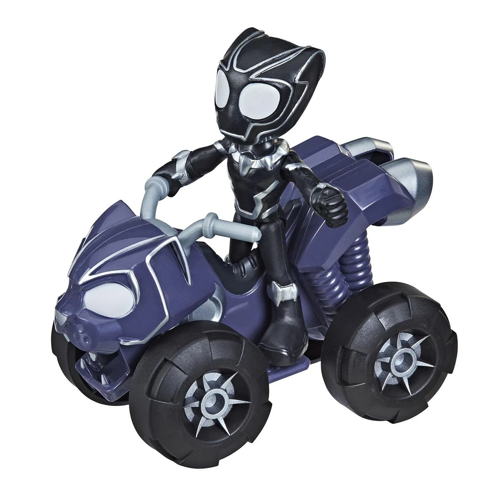 Marvel Spidey and His Amazing Friends Black Panther Action Figure And Panther Patroller Vehicle, For Kids Ages 3 And Up