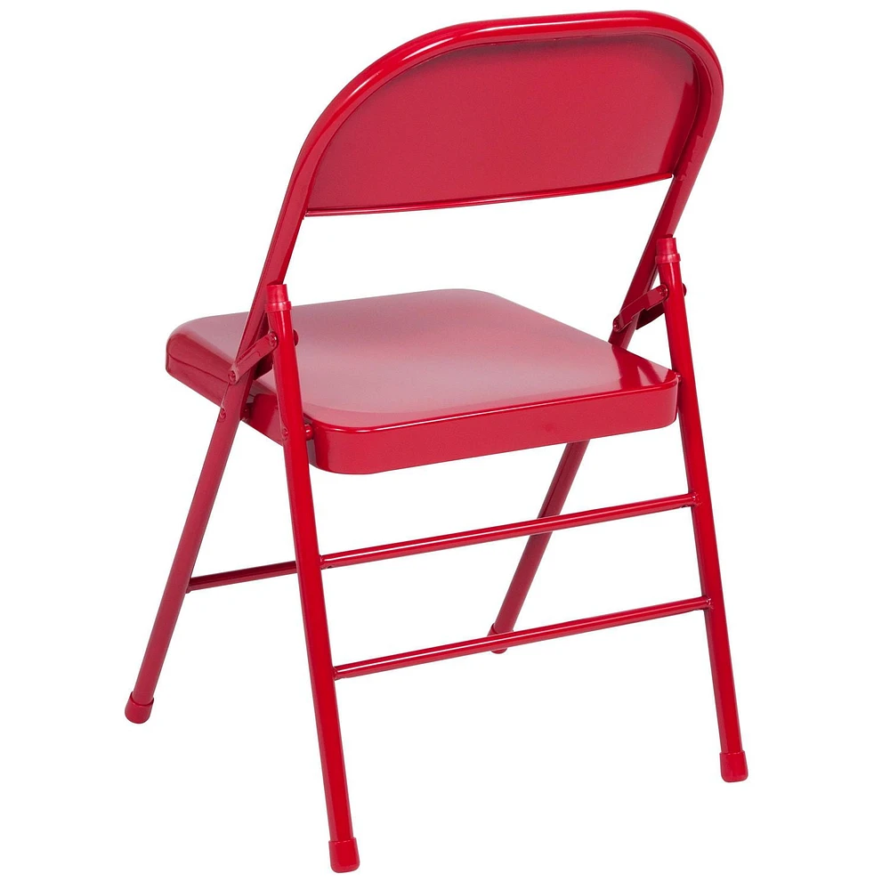 Flash Furniture Hercules Series Triple Braced & Double Hinged Red Metal Folding Chair