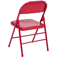 Flash Furniture Hercules Series Triple Braced & Double Hinged Red Metal Folding Chair