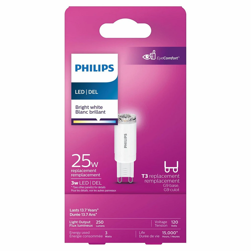 PHILIPS LED 25W T3 Capsule replacement, G9 base, Bright White, LED 25W T3 G9 CAP